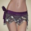 (image for) Silver Beaded Hip Scarf with Coins Belly Dance Costume