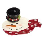 (image for) Snowman Christmas Chip & Dip Serving Platter