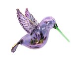 (image for) Hummingbird Ornament Etched Glass with 24 Karat Gold Designs