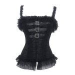 (image for) Dark Buckles Stripes & Lace Corset