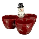 (image for) Snowman Christmas Sectioned Serving Bowl Dish