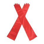 (image for) Red Satin Long Glamorous Formal Gloves