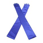 (image for) Royal Blue Satin Long Glamorous Formal Gloves
