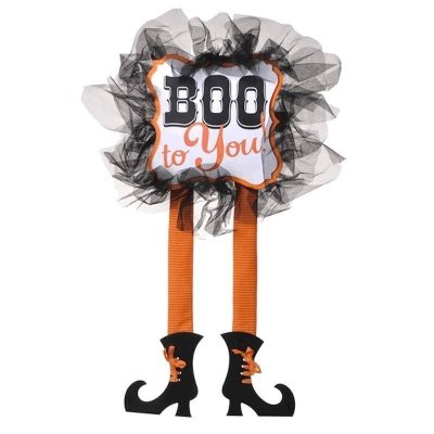 (image for) Boo to You Witch Legs Halloween Sign by Grasslands Road