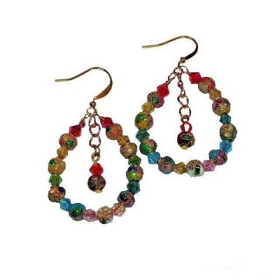 (image for) Cloisonne Loops Beaded Earrings by KC's Jewelry Creations