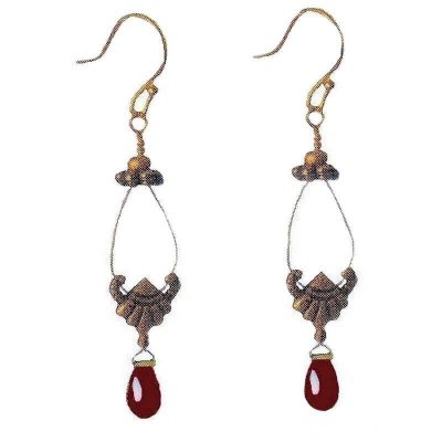 (image for) Filigree Garnet Drop Chandelier Earrings by Robin Goodfellow