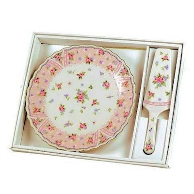 (image for) Petite Rose Cake Serving Plate Set from Andrea by Sadek