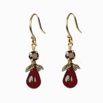 (image for) Garnet Drop Beaded Earrings by Robin Goodfellow