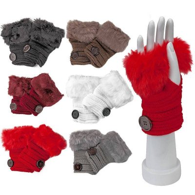 (image for) Furry Fingerless Gloves Offered in 6 Colors
