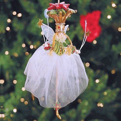 (image for) Poinsettia Princess Large Fairy Ornament by Patience Brewster