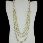 (image for) Elegant Triple Strand Pearl Beaded Necklace