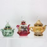 (image for) Teapot Ornaments Set of 3 Handmade Glass by Egyptian Museum