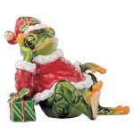 (image for) Santa Frog Christmas Figurine Trinket Box by Keren Kopal