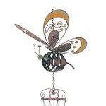 (image for) Stained Glass Butterfly Wind Chime Garden Ornament