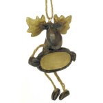 (image for) Moose Figurine with Sign Christmas Ornament to Personalize