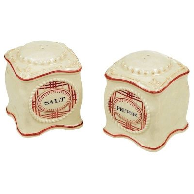 (image for) Red Plaid Design Salt & Pepper Set