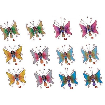 (image for) Beaded Butterfly Figurine Kitchen Magnet