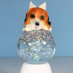 (image for) Beagle Dog Angel Figurine Light Up Glitter Globe