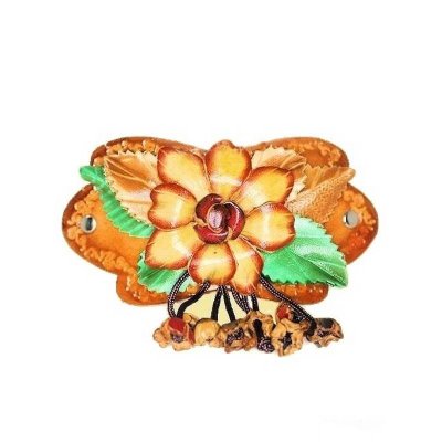 (image for) Dangle Droplet Flower Leather Hair Barrette
