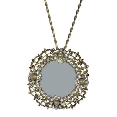 (image for) Gold Crystal Magnifying Glass Necklace