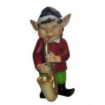 (image for) Elf Musician with Saxophone Christmas Figurine