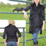 (image for) Faux Fur & Fringe Black Sleeveless Sweater Vest