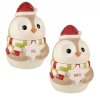 (image for) Full or Empty Christmas Owl Cookie Jar with Snowflake Sign