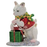 (image for) Christmas Feline Cat Figurine Trinket Box by Keren Kopal