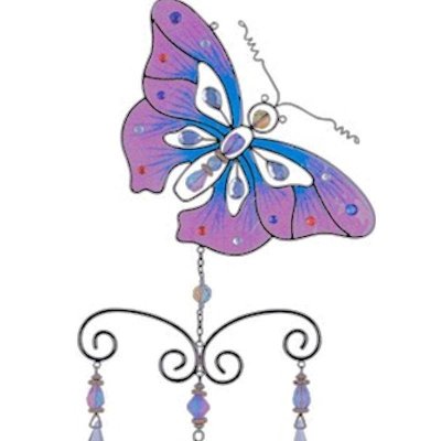(image for) Purple Butterfly Figurine Wind Chime Garden Ornament