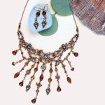 (image for) Topaz Mystic Choker Necklace & Earrings Jewelry Set