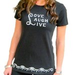(image for) Love Laugh Live Rhinestone Shirt Black by Sabrina Barnett