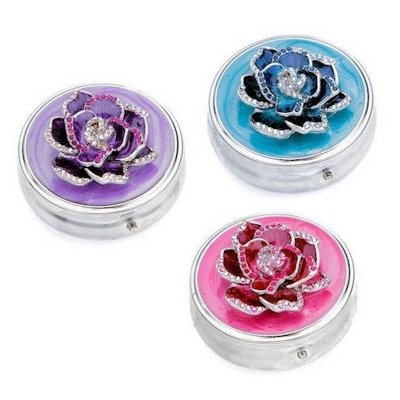 (image for) Enchanted Rose Round Metal Pillbox by Spring Street Design