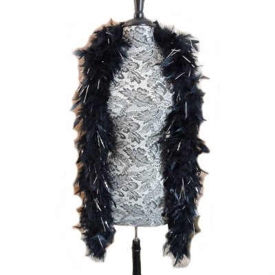 (image for) Black & Silver Lusciously Thick Feather Boa