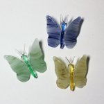 (image for) Butterfly Ornaments Set of 3 Handmade Glass