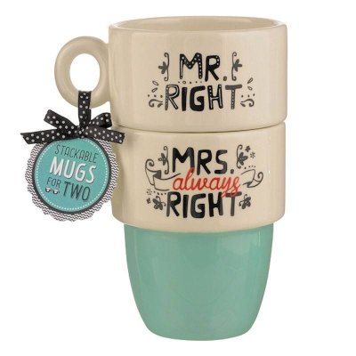 (image for) Mr Right & Mrs Always Right Stackable Coffee Mug Set
