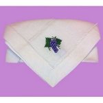 (image for) Grape Design Handmade Hand Embroidered Linen Napkin