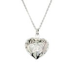(image for) Filigree Silver Heart Charm Pendant Necklace
