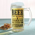 (image for) Beer the Reason I Wake Up Glass by Grasslands Road
