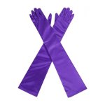 (image for) Purple Satin Long Glamorous Formal Gloves