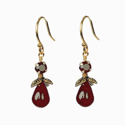 (image for) Garnet Drop Beaded Earrings by Robin Goodfellow