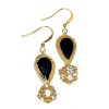 (image for) Cloisonne Drop & Crystal Ball Beaded Earrings