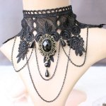(image for) Black Lace and Charms Choker Necklace