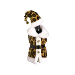(image for) Santa Suit Christmas Costume for Wine Bottle Leopard Print