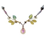 (image for) Crystal Rose Tendril Beaded Necklace