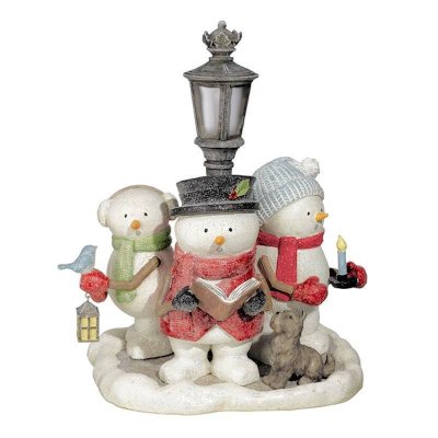 (image for) Holiday Carolers Light Up Christmas Snowman Figurine