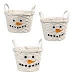 (image for) Snowman Face Christmas Nested Baskets Set of 3