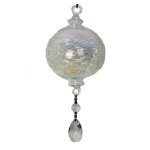 (image for) Crystal Ball Glass Ornament Clear with Crystal Dangle