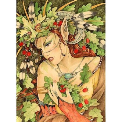 (image for) Wood Nymph Fairy Fantasy Art by Linda Ravenscroft