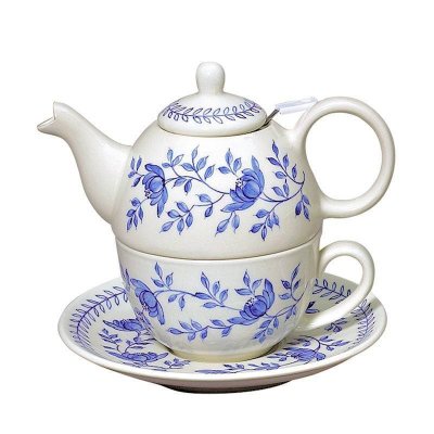 (image for) Blue Floral Tea for One Set from Andrea by Sadek