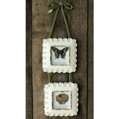 (image for) Ivory Square Shape Photo Frame 2 Piece Set